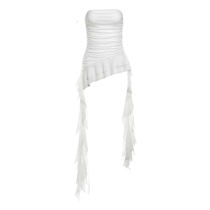 2024 Spring New Women's Solid Color Slim Fit Street Fashion Off-Shoulder Sleeveless Ruched Top 4aa