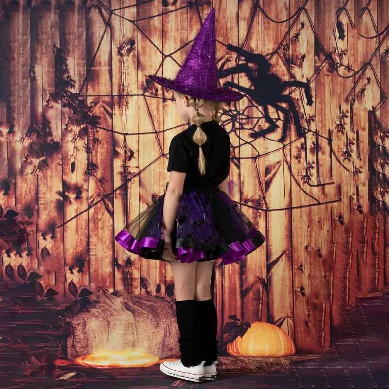 Halloween Girls Skirt 3Pcs Outfits For Kids Christmas Carnival Par Cosplay Costume Mesh Tutu Skirt 1-8 Years Children Clothing Z250725