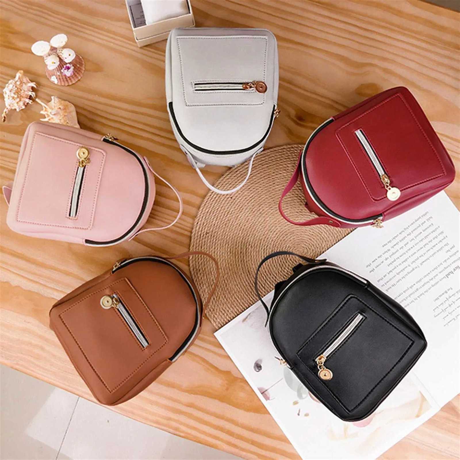 Mini Backpack for Women PU Leather Multi-functional Crossbody Bag Small Fresh Solid Color Ladies Pouch Pack Shoulder Bag NEW Y250724