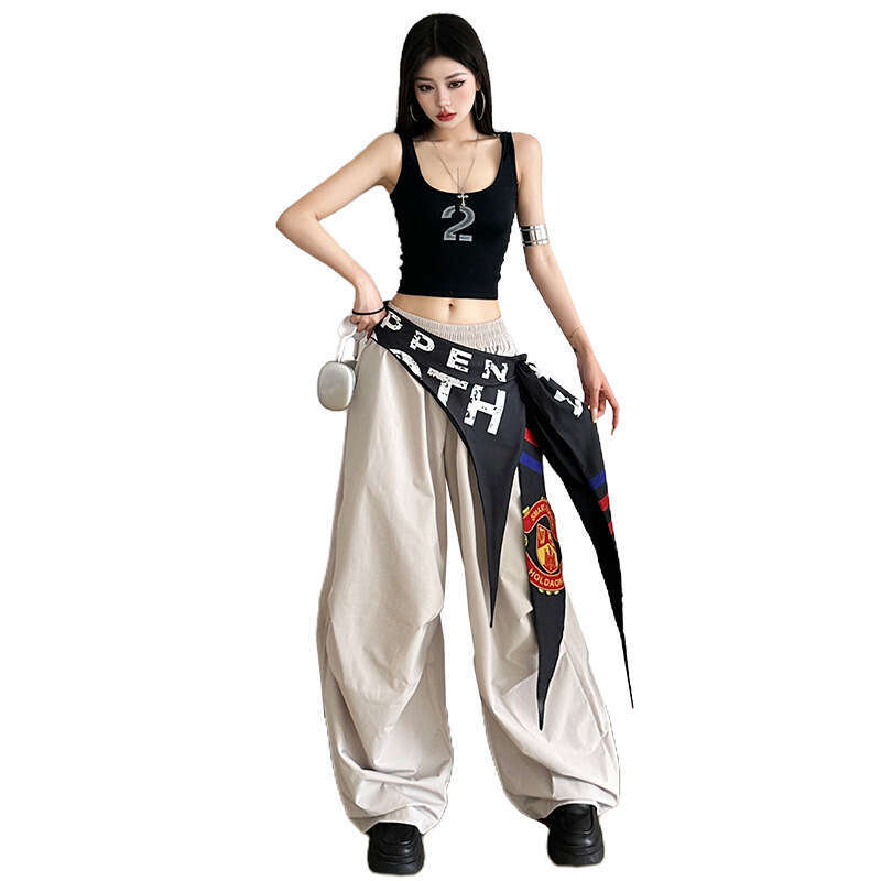 Women's Summer New Street Fashion Hip-Hop Letter Print Loose Versatile Waist Belt e91
