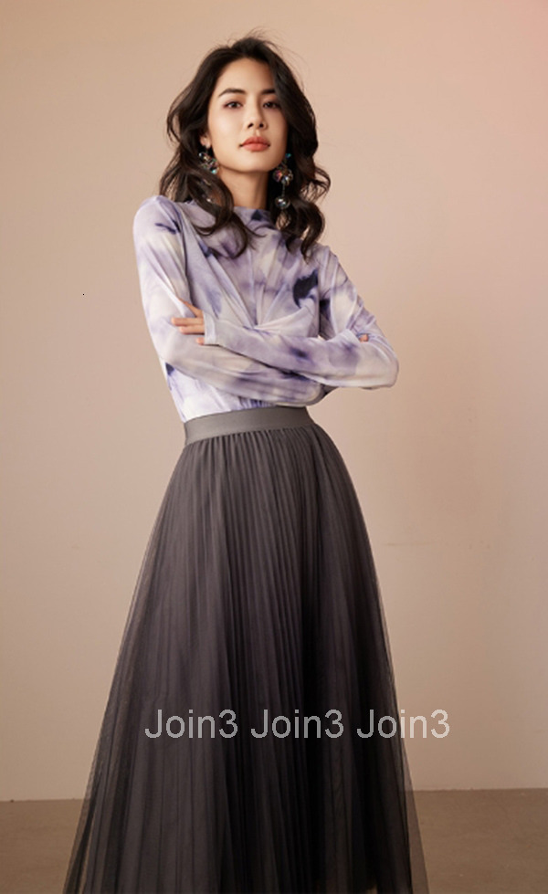 Summer New Half High Collar Base Shirt High Elasticity Mesh Long Sleeve Versatile Top for Women 2640