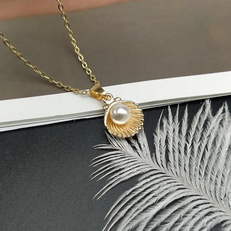 Trendy Summer Shell Pearl Pendant Necklace For Women Fashion Collar Neck Jewelry Wholesale Drop 250716