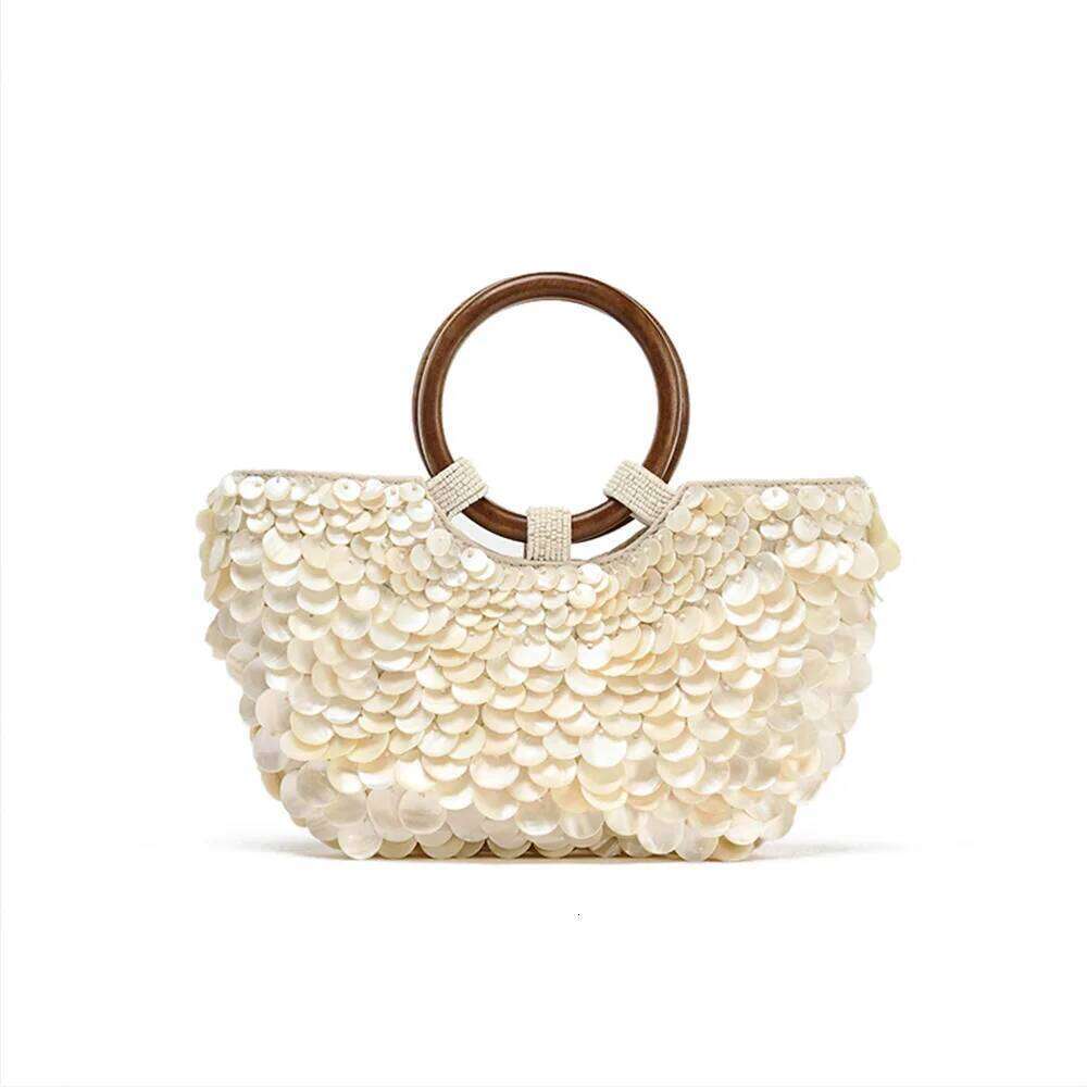 Handmade Shell Bag Crossbody Single Shoulder Summer New Style Wooden Handle Chain Southeast Asia Transoceanic Fairy Handbag