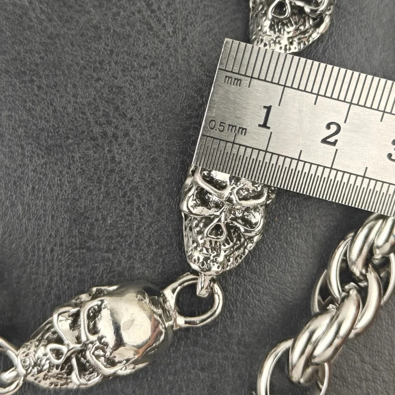 Model Skull Pants Chain Stainless Steel Round Beads Combination Locomotive Chain Punk Men And Women Accessories 250722