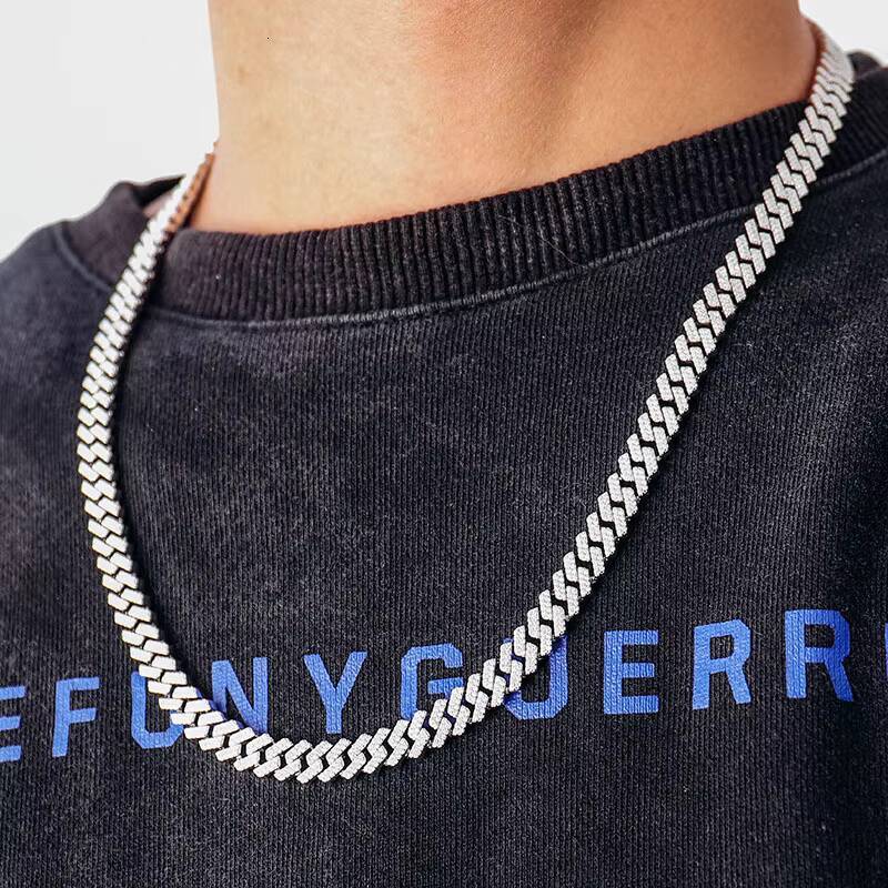 Miami Cuban Link Chain VVS D Color 10mm Silver Gold Plated Hip Hop Moissanite Cuban Chain for Men Women