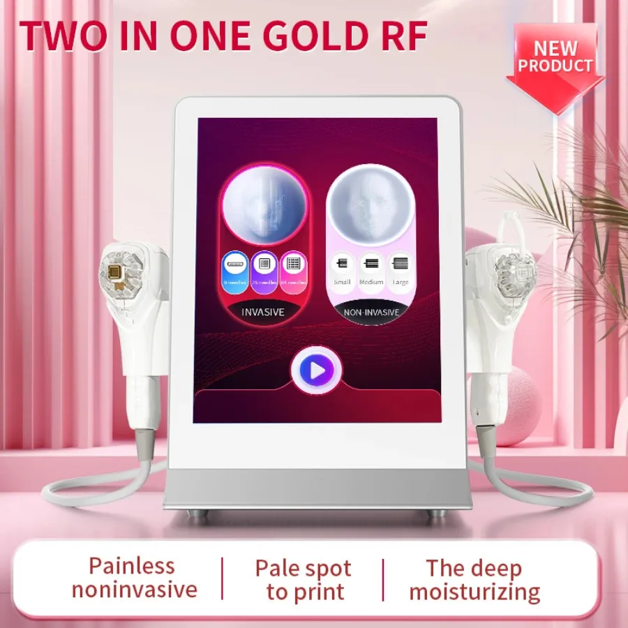 2 In 1 Gold RF Machine Professional Portable Fractional Rf Microneedling Secret Face And Body Skin Microneedle Machine