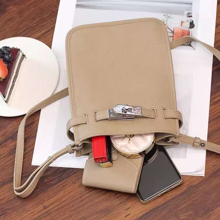 High-end Exquisite Genuine Leather Women's Spring Summer Crossbody Small Phone Top Layer Cowhide Simple Casual Versatile Shoulder Bag