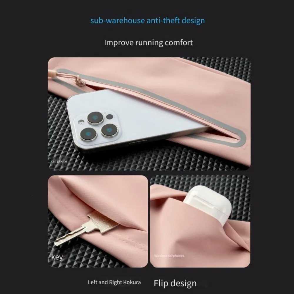 Waterproof Running Waistband Lightweight Invisible Sports Fanny Pack Portable Reflective Strip Phe Pocket For Running Fitness Y250724