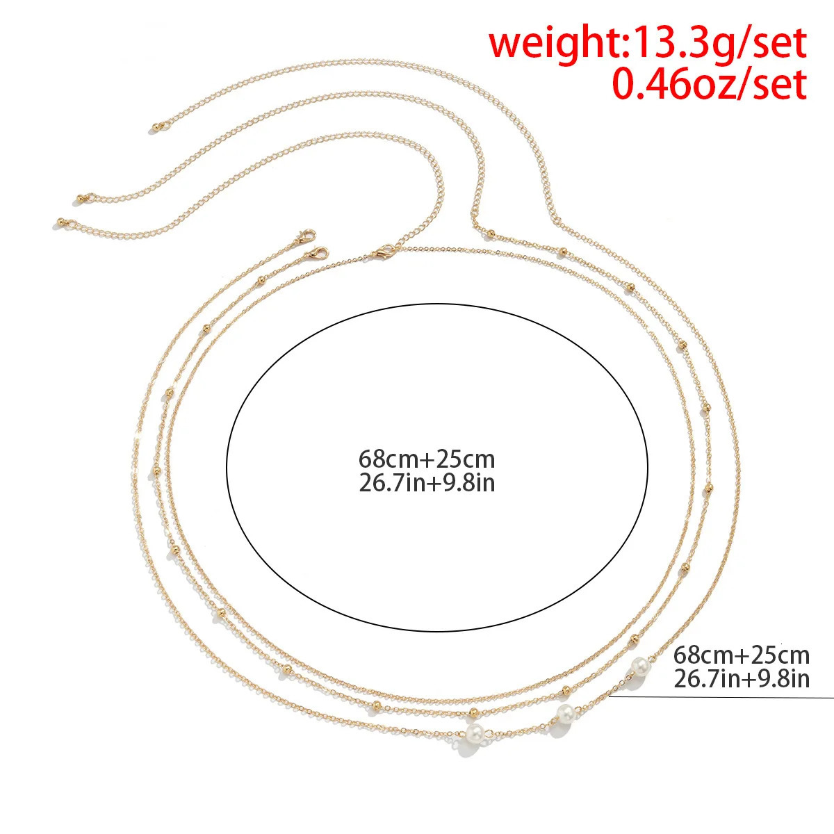Sexy and Minimalist Pearl Chain Metal Waist Chain Mixed and Stacked Fashion Girl Beaded Woven Body Chain Belly Chain 250722