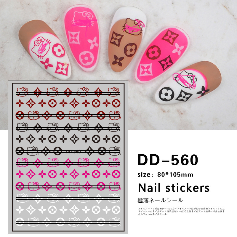 Trendy Nail Art Stickers Luxury Brands Petite And Chic Style Nail Art Stickers Big Brand Logo Decals And High-end Nail Accessories