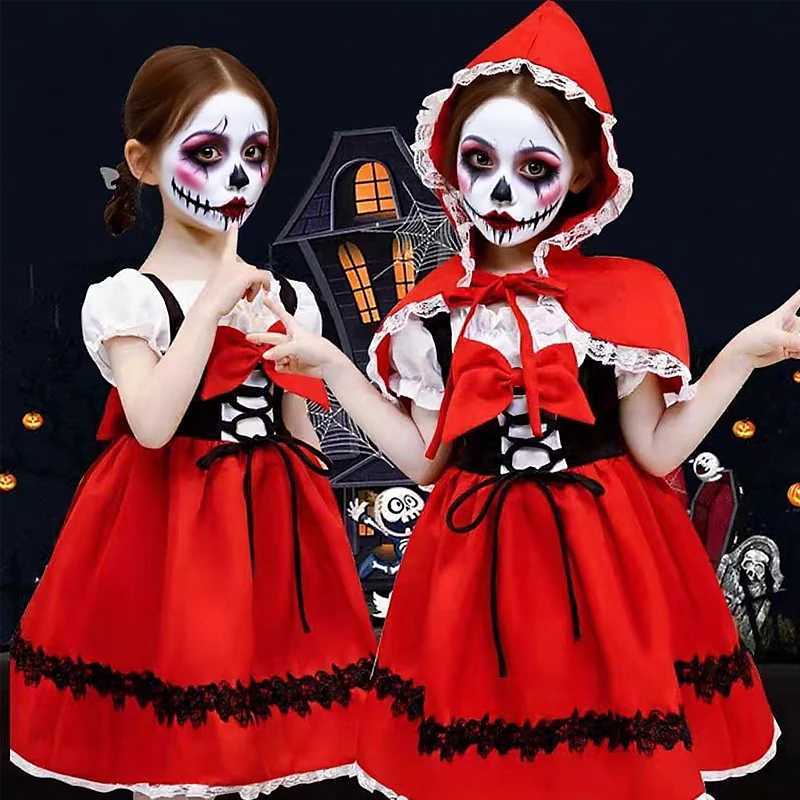 Halloween Costumes for Kids Witch Cosplay Costumes Black-and-red Vampire Robes Fancy Dresses Boy and Girl Masquerade Ball Gifts Z250725