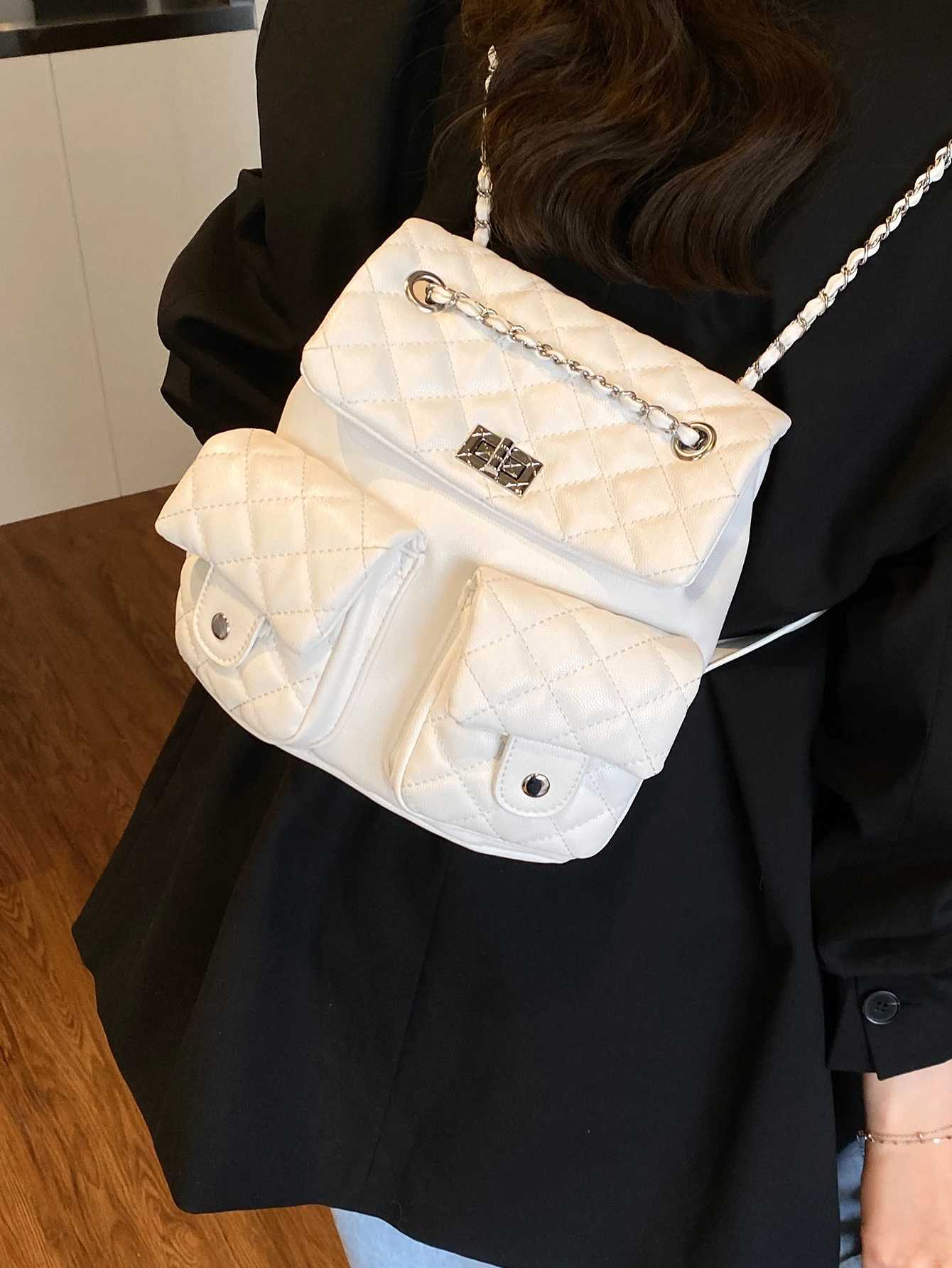 2025 Summer New Fashionable Diamond Chain Bag Casual Large Capacity Backpack for Women Y250725