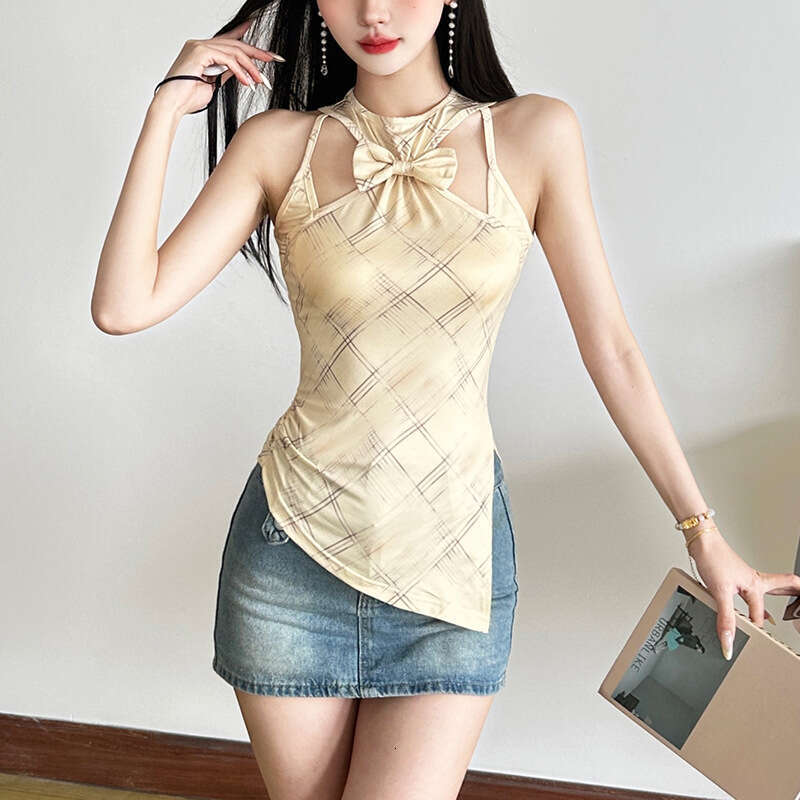 Women's Clothing 2025 Summer New Street Fashion Sexy Solid Color Sleeveless Slim Vest for Women 3ed