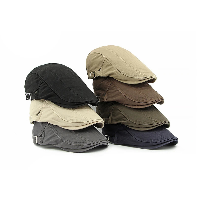 British Cotton Beret sboy Cap Cabbie Driving Hat Adjustable Sun Hat for Women Men Summer Breathable Retro Outdoor Flat Caps 250723