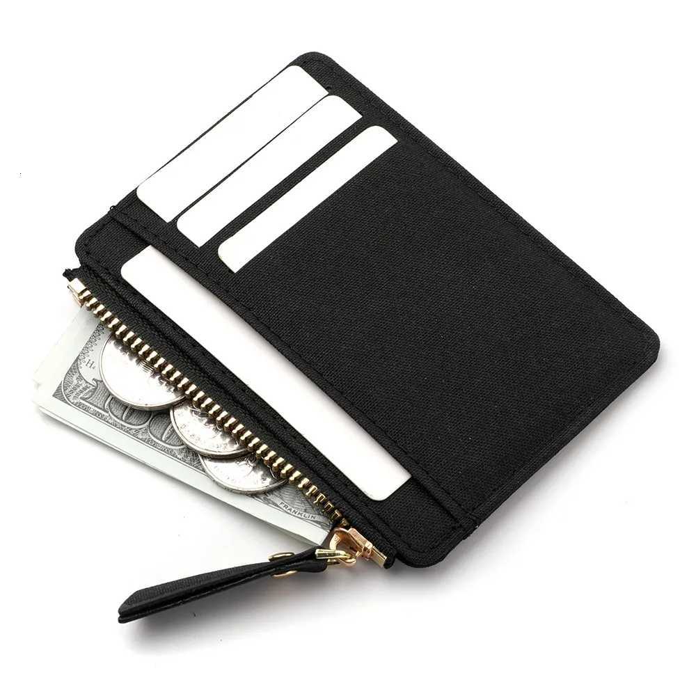 Canvas Material Large Capacity Ultra-thin High-quality Simple Multi-Card Coin Zipper Wallet ID Card Bag Z250725