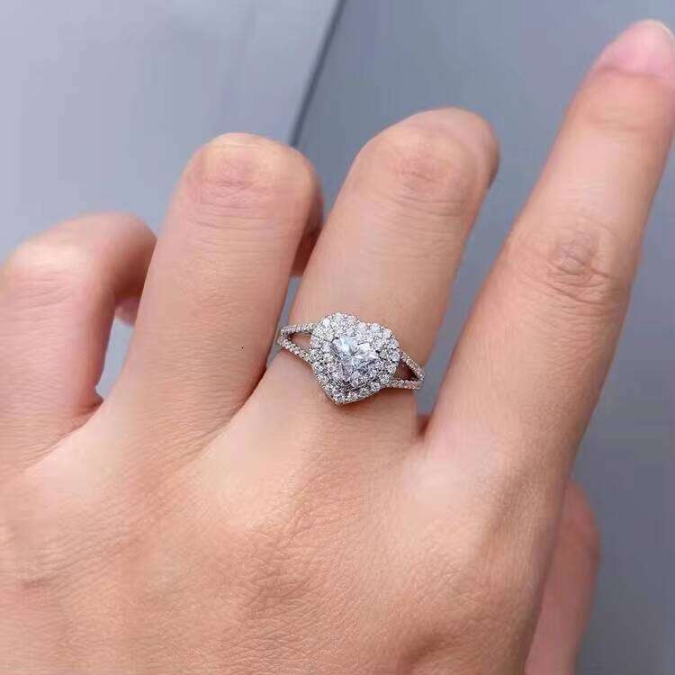 Fine Jewelry for Women VVS Moissanite Lab Grown Dia Ring Custom Heart Cut Center Stone Sier 10 14 18 k Gold Rings