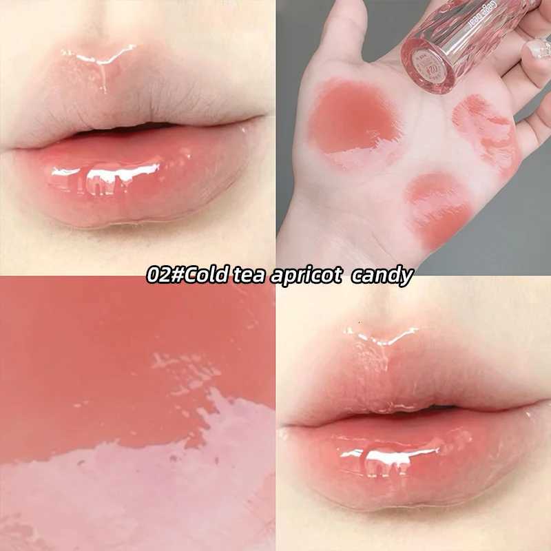 Gegebear Glass Crystal Translucent Lip Glaze Moisturizing Mirror Long-lasting Lip GlossXJ250724