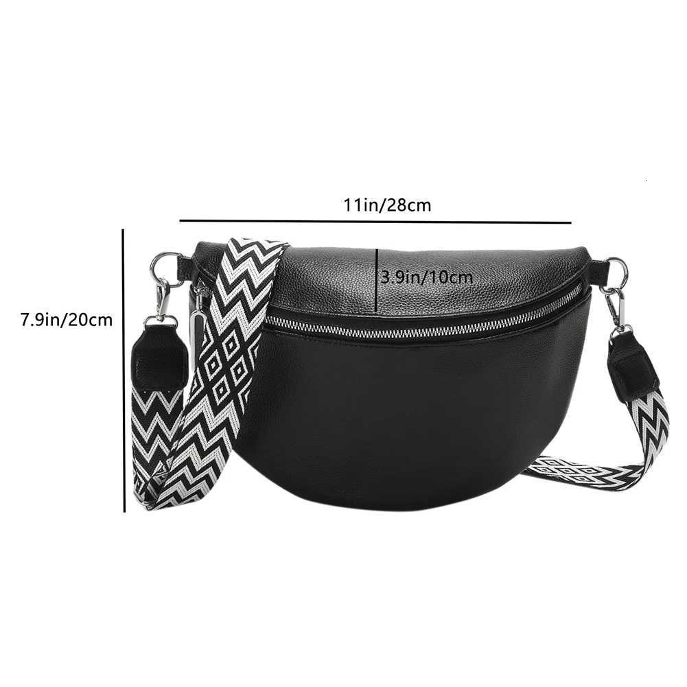 2024 Casual Ch Bag For Women Large Leather Travel Crossbody Bag Ladies Half Moon Belt Bag Banana Bag Fem Street Fanny Pack Y250724