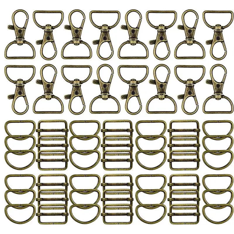 25-56PCS Set Bags Accessories Metal Buckles Lobster Clasp Collar Carabiner Snap Hook DIY KeyChain For Bag Belt Strap Making 250723