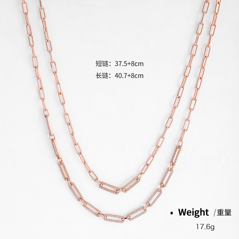 2025 New Style Zircon Electroplated Necklace For Women Exquisite And Luxurious Designer Necklace Summer Minimalist Style Double Layered Necklace