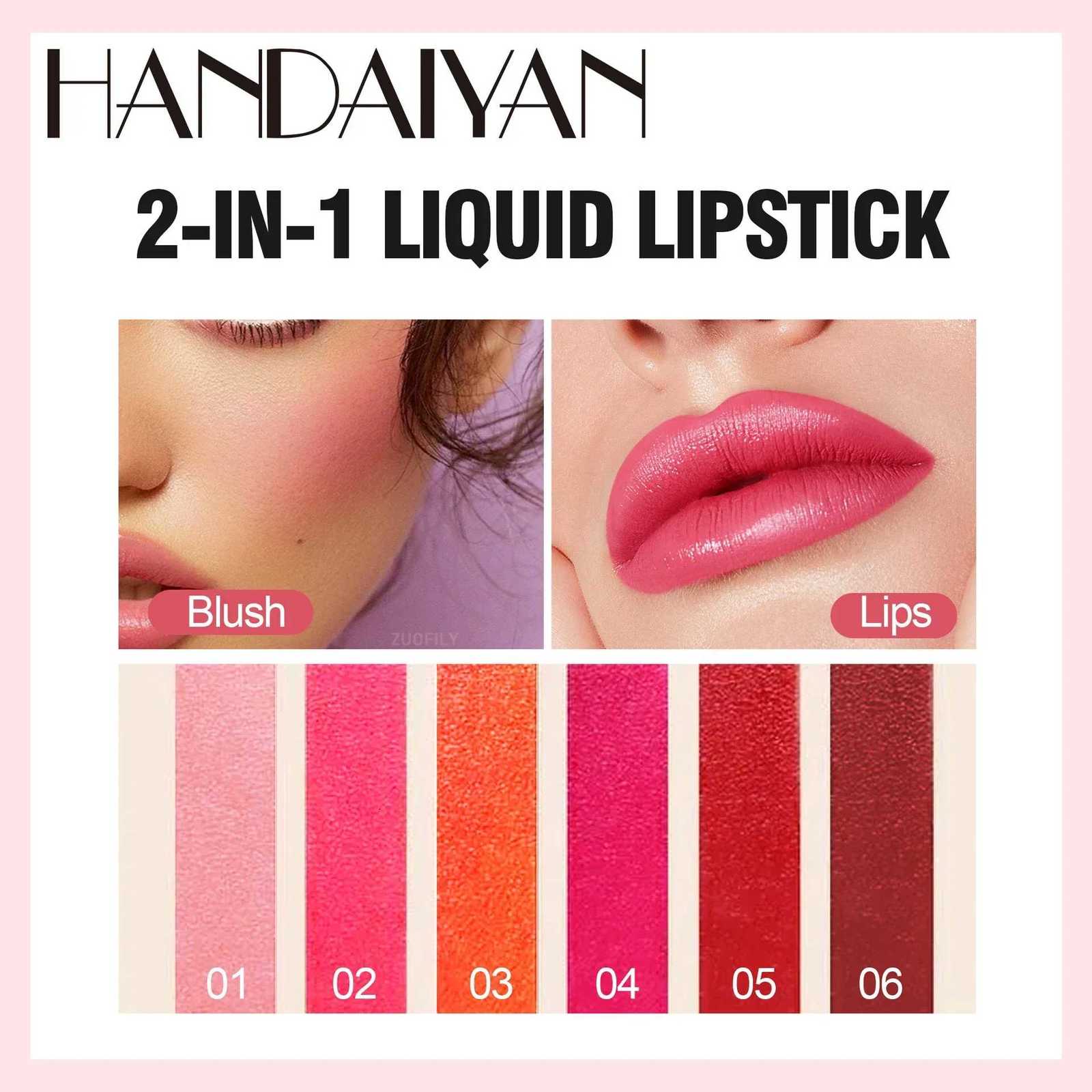 Fruit Juice Lip Tint Non-stick Cup Liquid Lipstick and Blush 2 In1 Waterproof Long Lasting Water Lip Stain Lips cheek Makeup 1pcXJ250724