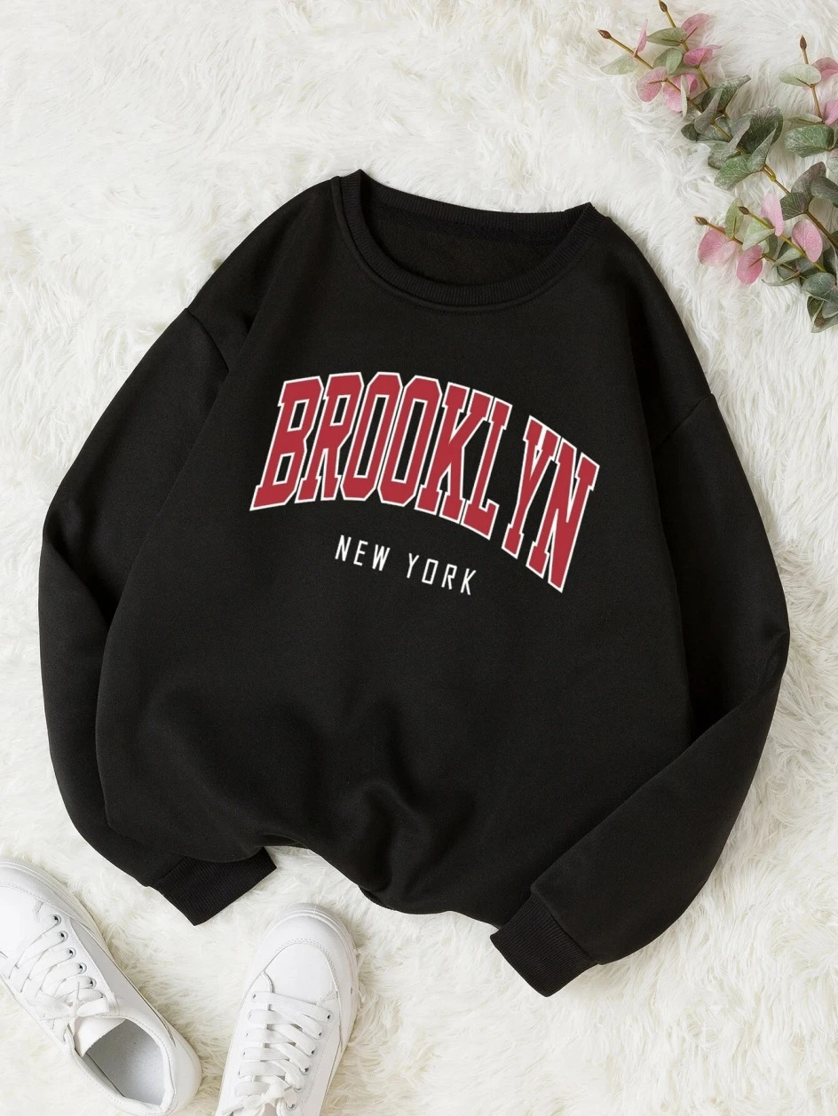Brooklyn Work Printed Hoodie Cotton Colorful Clothes Basic Trend Hooded Tops Be Durable Harajuku Womens 250725