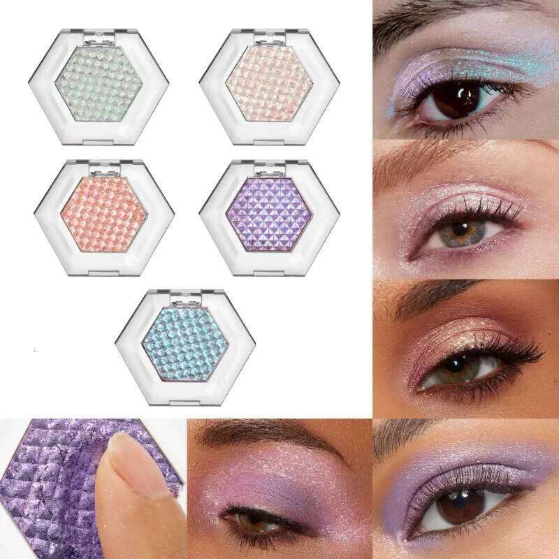 Chameleon Glitter Eyeshadow New 5 Colors Shimmer Highlighter ltichrome Long-lasting Eye Shadow Cosmetics Makeup for Women X250723 X25
