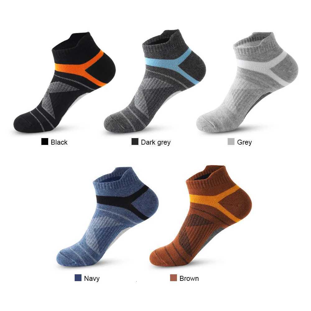 5 Pairs High Quality Socks Mens Ankle Protection Short Socks Breathable Cotton Sports Socks Black Low Cut Running Mens Ankle Socks X250725