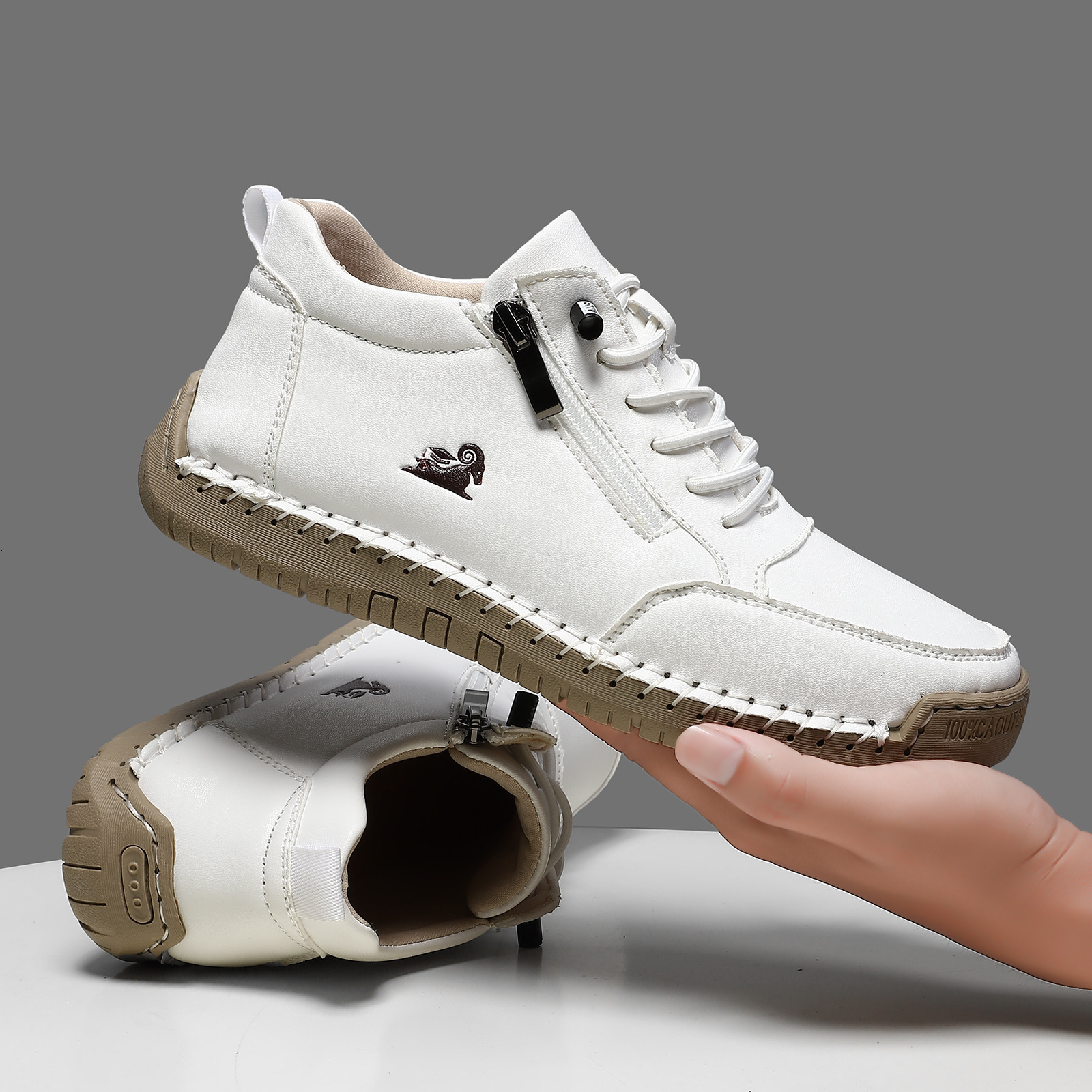 Hand-stitched Women's Soft Sole Autumn Winter Flat Casual Shoes