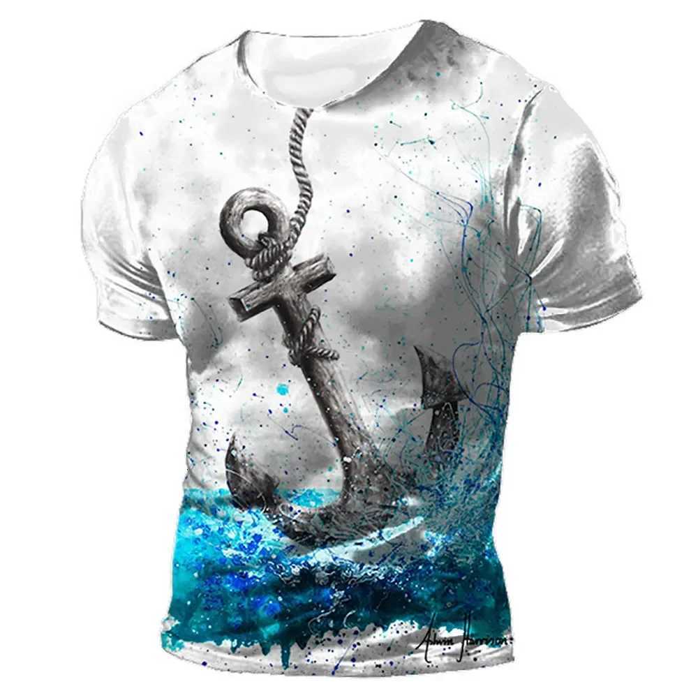Summer Mens T-shirt 3d Compass Retro HD Printed Short Sleeve Personality Trend Top Street Oversized O-neck Comfortable Clothing Y250724