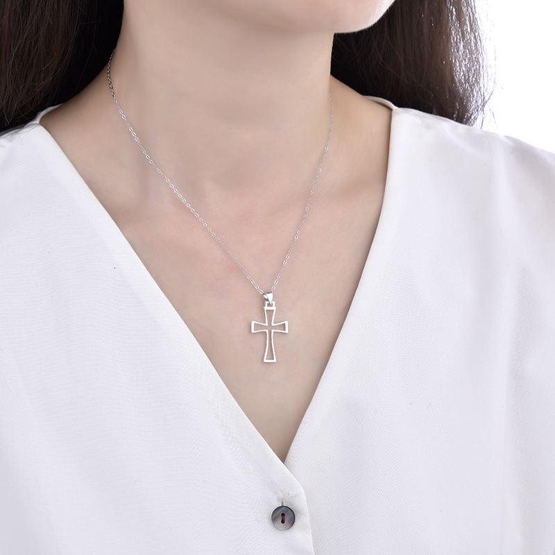 Jewelry Sterling Sier Cross Necklace for Women Fashion Niche High-end Pendant Collarbone Chain Jewelry for Women