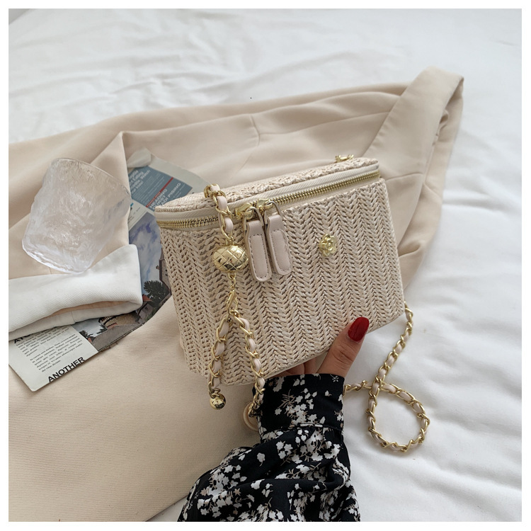 Luxury Brand Designer Bag Forest Style Straw Bag Bags Woven Handheld Box Bag Beach Shoulder Crossbody Small Style High-End Women's Bag