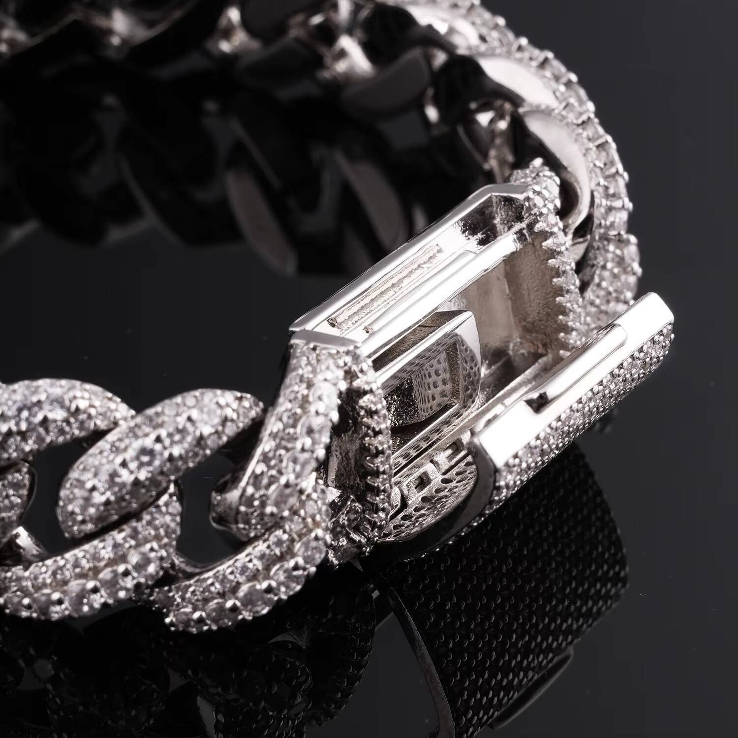 Moissanite Hip Hop Jewelry Gra Certificate Moissanite Cuban Link Chain Iced Out 15mm 925 Sterling Silver Mens Moissanite Chain