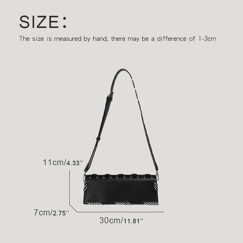 Women's Bags Designer Moto & Bike Bags Fo Women Designe Handbag And Puses New In PU Metal Ring Decoation Long Stip Undeam