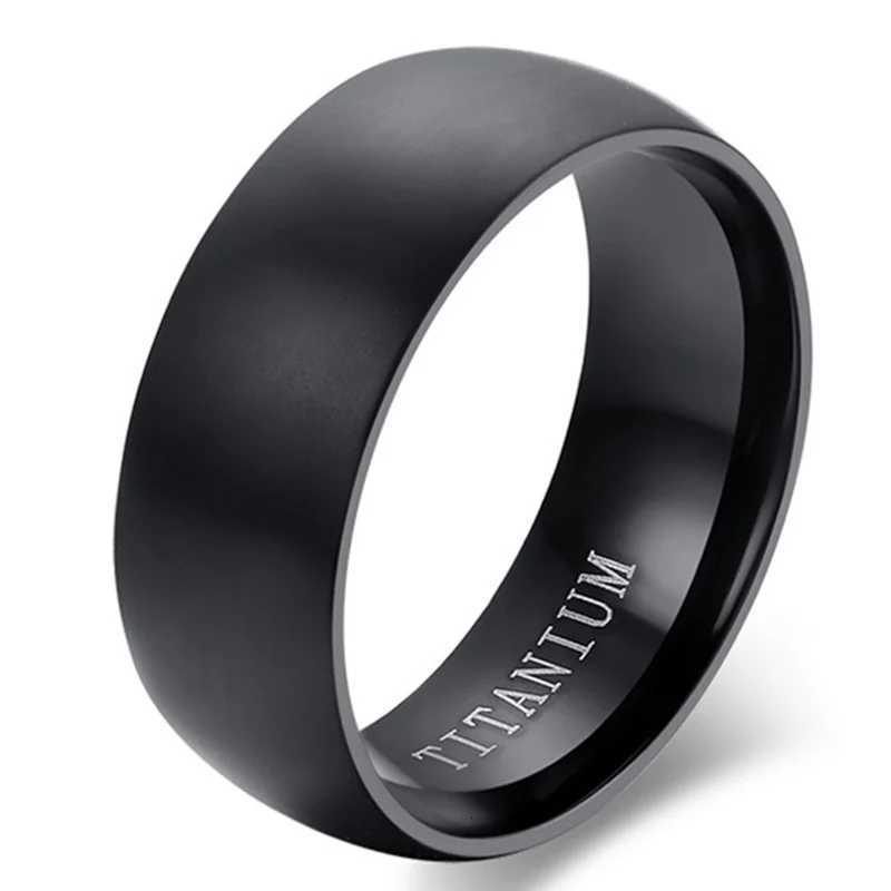 Fashion Mens Black Titanium Ring Matte Finished Classic Engagement Anel Jewelry For Male Wedding Bands Y250724