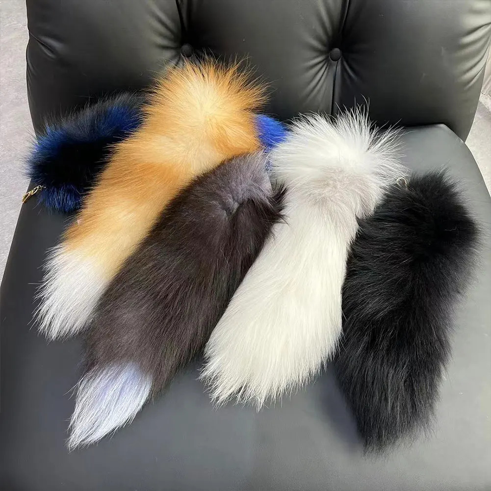 Huge Fluffy Faux Fur Fox Tail Keychain Therian Tail Fox Tail Keychain Fur Pendant Key Chain Keychain Pendant Gift for Women Girl 250722