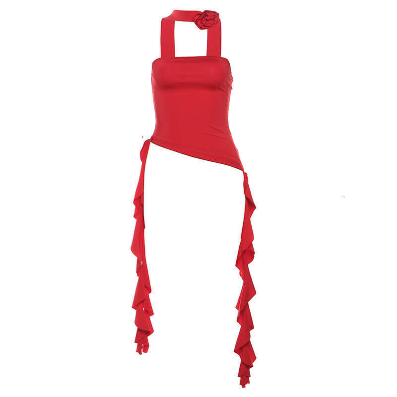2024 Summer New Women's Fashion Solid Color Sexy Halter Neck Crop Top Strapless Bustier 84a