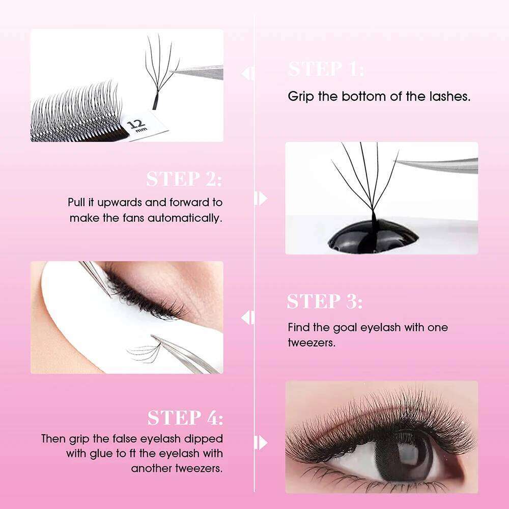 New Arrival Camellia 3D 4D W Shaped Eyelash 0.07mm C D Curl Rapid Bloom Lash Extension Lightweight Fluffy Lashes from MASSCAKU