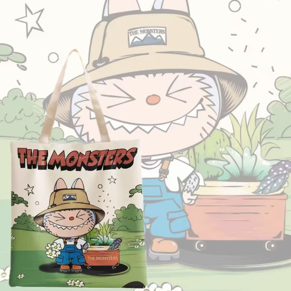 Free Shipping Designer Luxury Labubu Canvas Bag City Paradise Shoulder Bag Shopping Tote Large Capacity Student Commuter Women's Handbag Leisure 