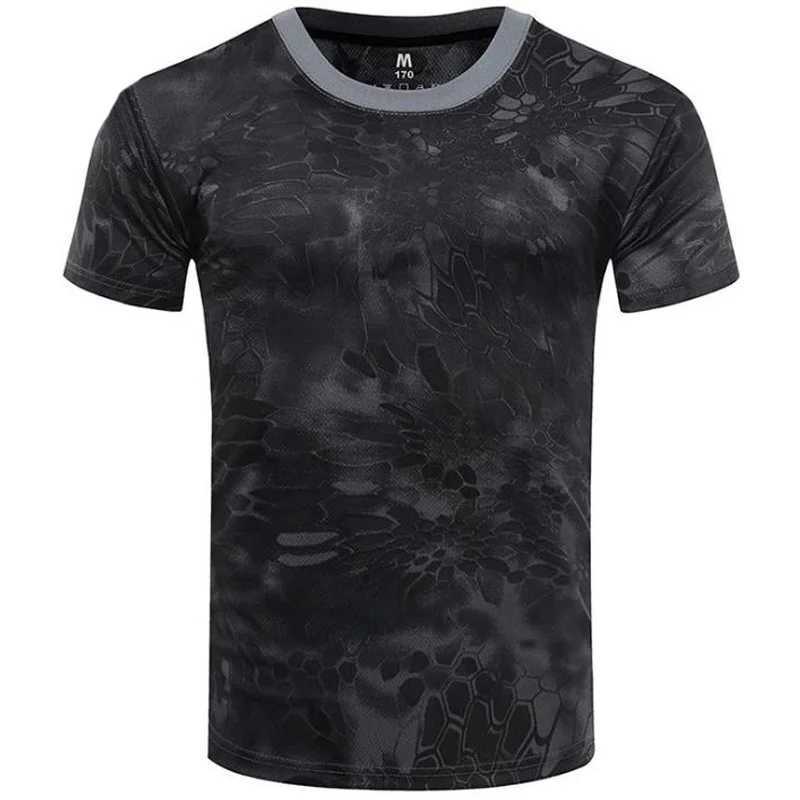 Summer Trend Personality Muscle Mens T-shirt 3D Printing Camouflage Short-sleeved Fashion Mens Tough O-neck Quick-drying Top Y250724