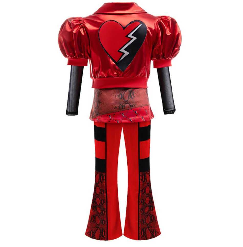 Halloween Descendants Cosplay Costume 3pcs Set Girls Red Heart Leather Long Sleeve Suit Carnival Birthday Stage costumes Outfits Z250725