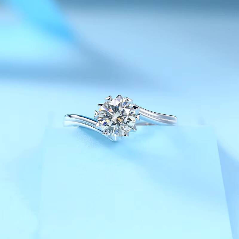 S925 Silver Moissanite Snowflake Adjustable Proposal Ring Advanced Luxury Genre Moissanite Rings