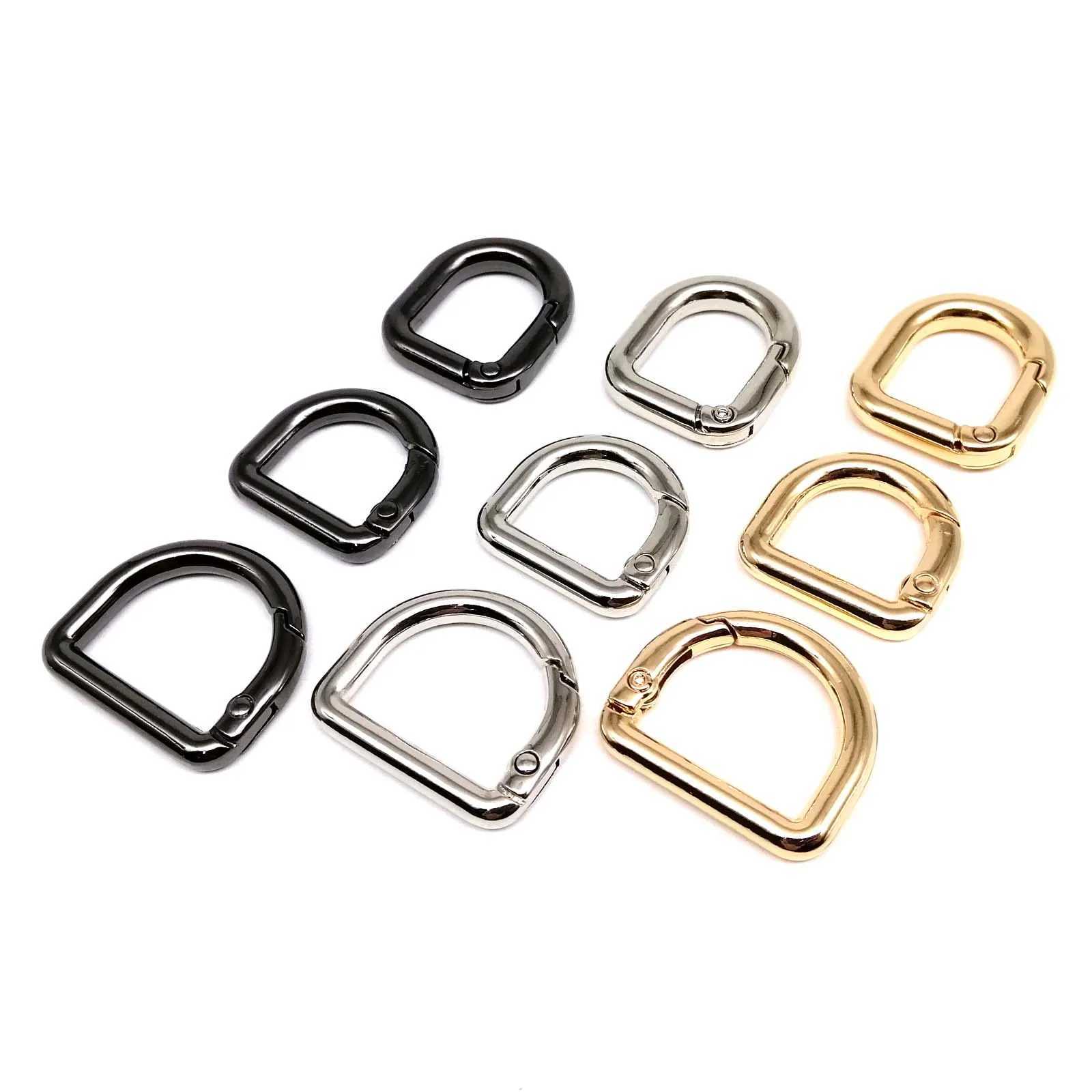 d Shape Type Spring Ring Openable Leather Bag Handbag Strap Buckle Connect Keyring Pendant Dog Chain Snap Clasp Clip Carabiner 250715