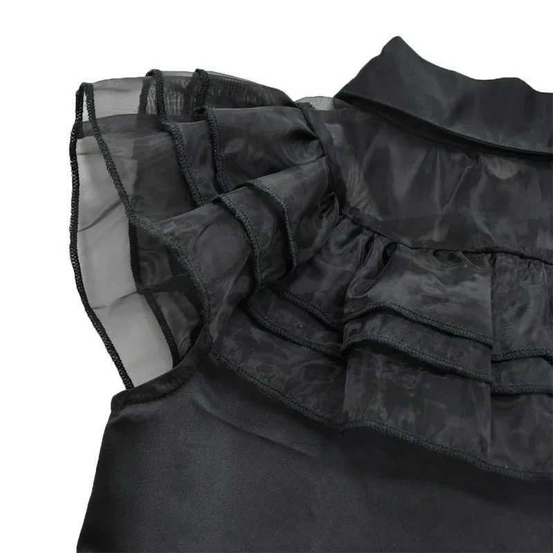 Addams Dress Up Costume for Girls Birthday Halloween Cosplay Par Dress with Wig Belts For Kids 2-12 Years Z250725