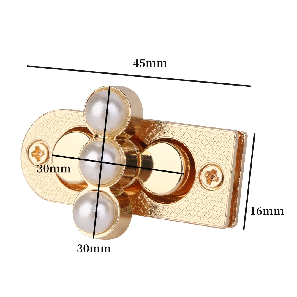4.5CM Metal Pearl Turn Lock Twist Clasp for Women Bag Laggage Purse Leather Craft Closure DIY Hardware Accessories 250723