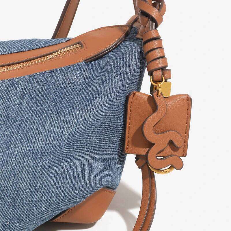 Women's Bags Designer Korean Casual Denim Hobos Cloth Bags For Women Designer Handbags Purses New In PU Splicing Design Underarm Shoulder