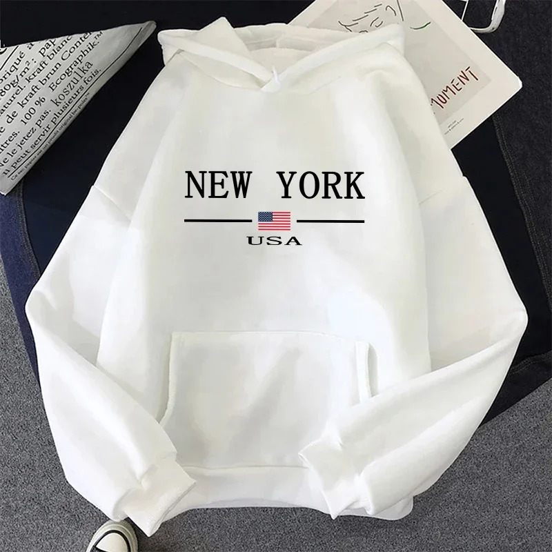 2025 Trend Womens Hoodie American Fashion Street Style Sweatshirt Girls Home Outdoor Casual Sport Loose Pullover All Season 250725