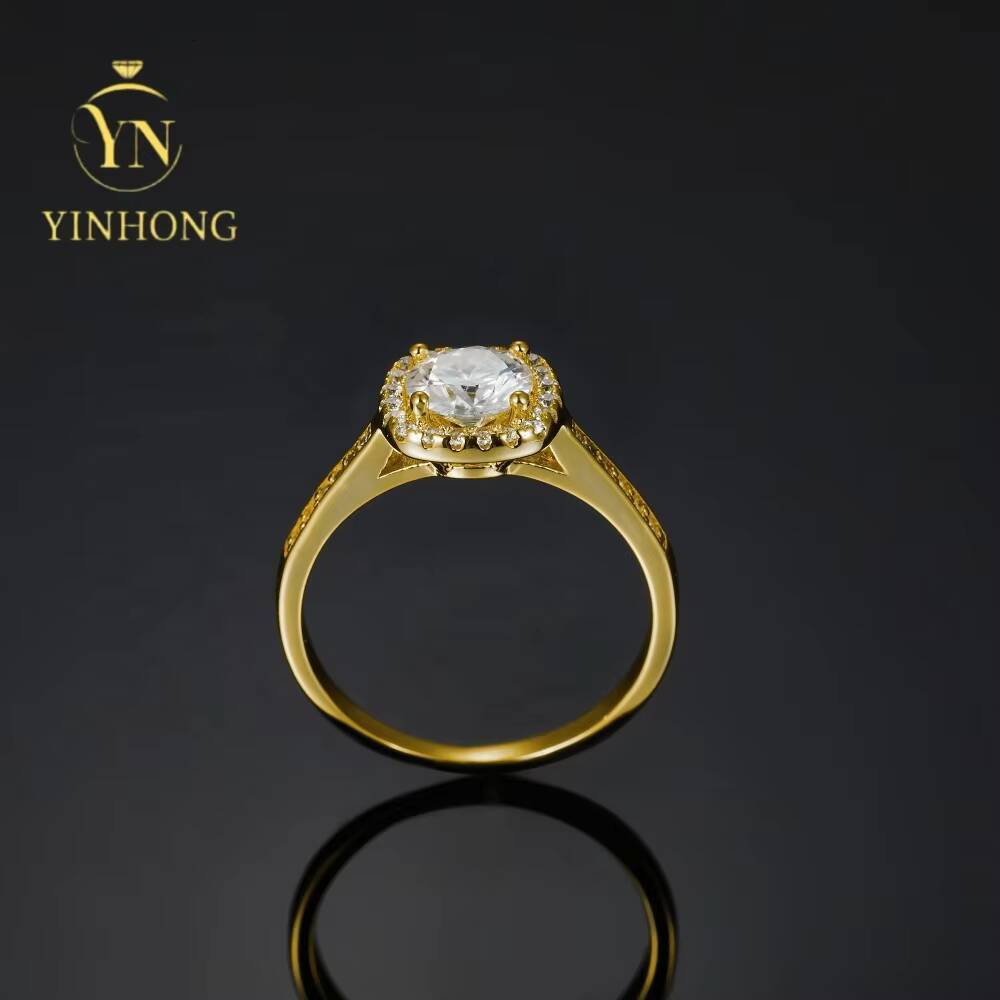 Latest Fashion Womens Moissanite Ring Round Brilliant Cut With S925 Silver Fashion Style Wholesale Price