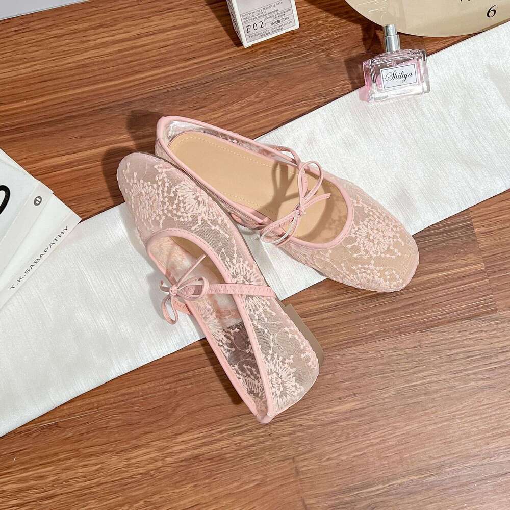 Soft Sole Comfortable Spring Summer Mesh Flat for Women High-End Feel 2025 Ballet Style Breathable Low Heel Casual Shoes
