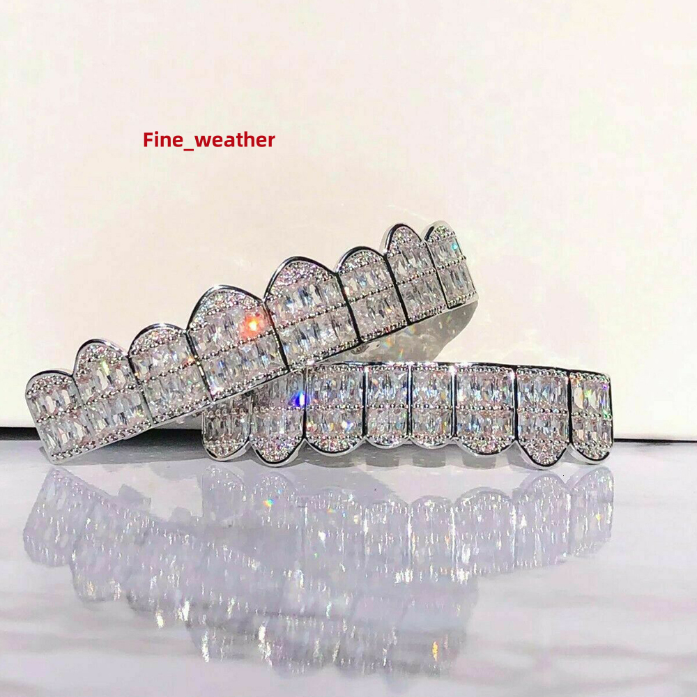 Popular Hip Hop Teeth Customized Iced Out VVS Moissanite Teeth 925 Sterling Silver Diamond Teeth